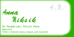 anna miksik business card